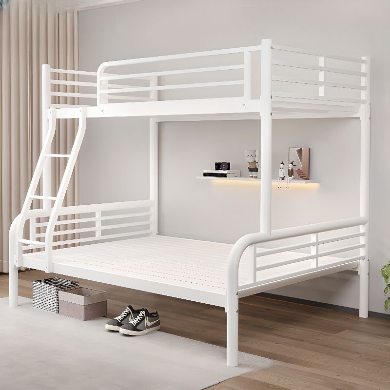 Bunk Bed with Fence Living Room, Easy Assembly, White, 51"W x 75"L, 1 Guardrail
