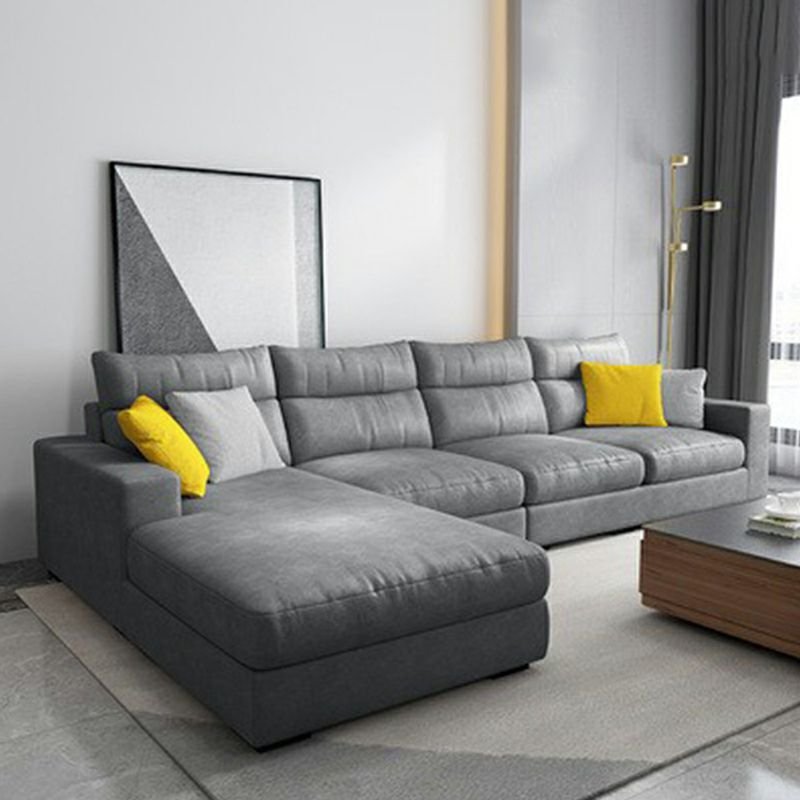 L-Shape Left Sofa Recliner for Living Space, Tech Cloth, Grey