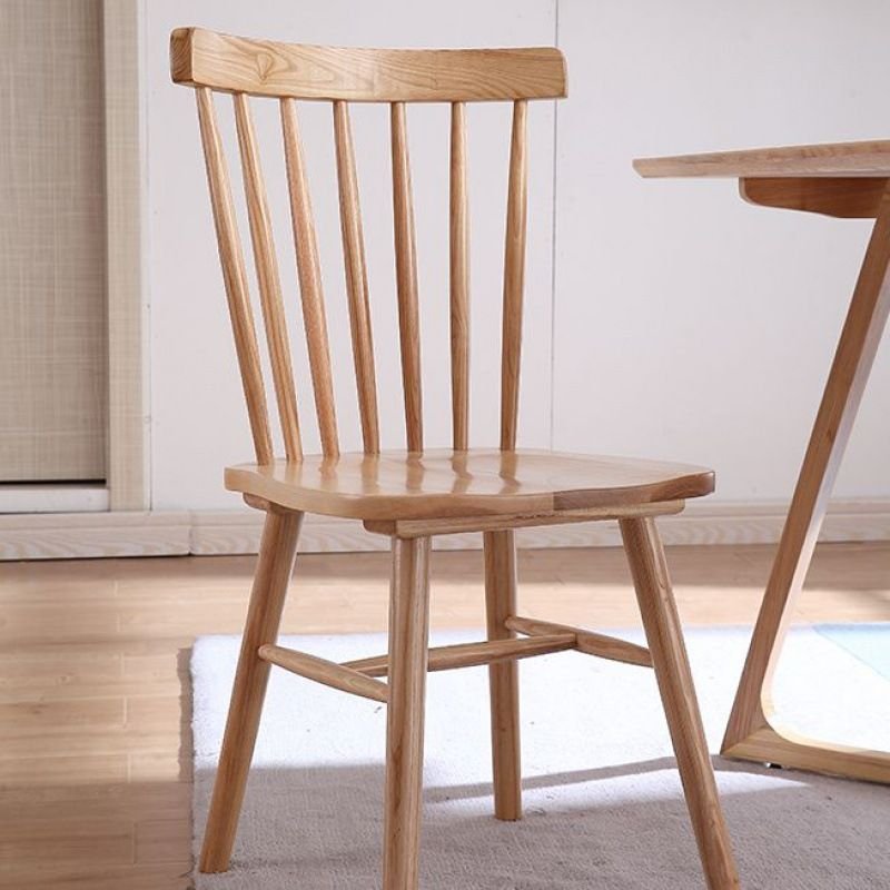 Windsor Back Chairs with 4 Legs in Wood, Dining Table Set in a Nordic Style, 2-piece, Not Available, Chair(s)