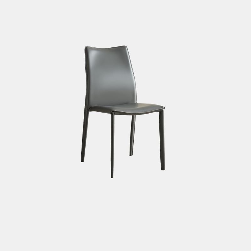 Dining Room Balanced Bordered Armless Chair, Dark Gray