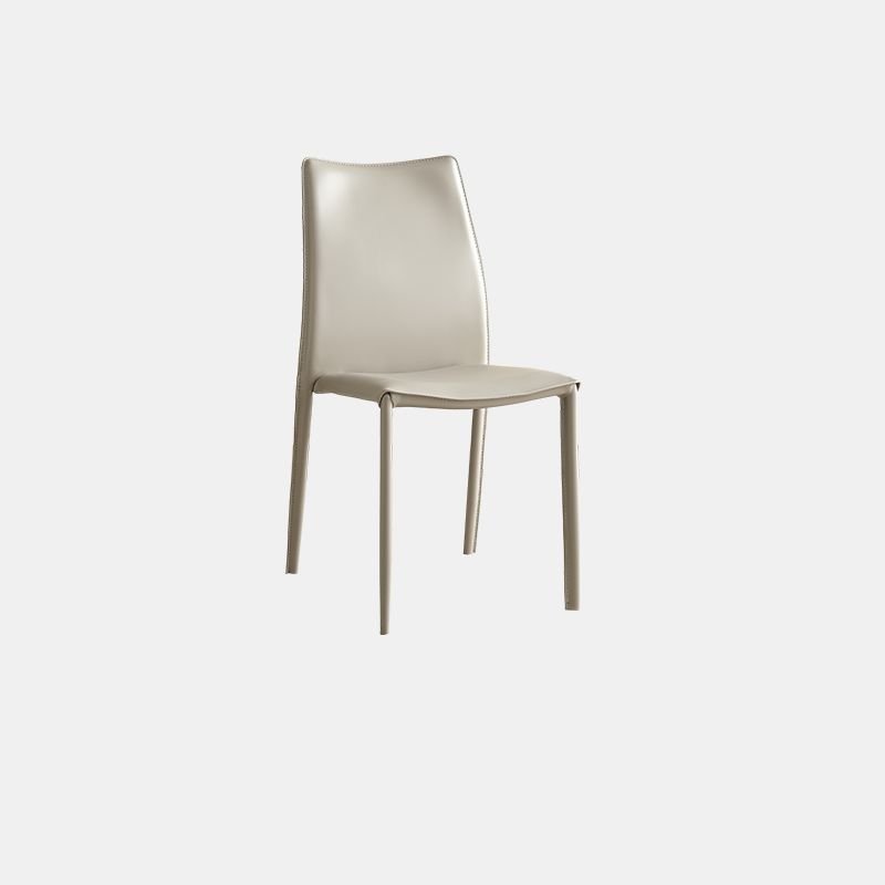 Dining Room Balanced Bordered Armless Chair, Grey