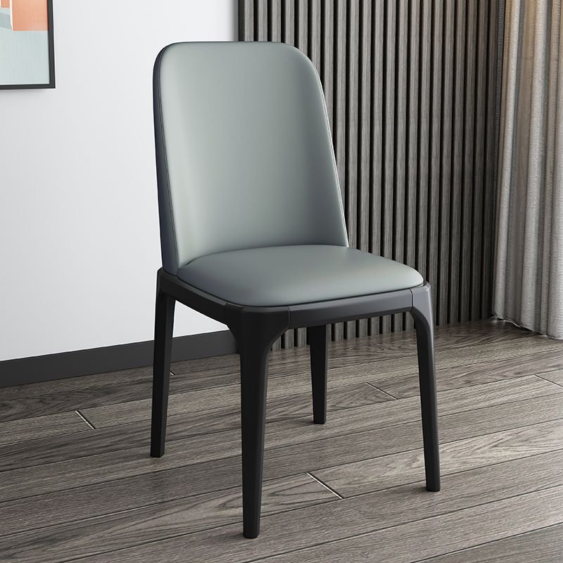 Bordered Unwavering Side Chair for Restaurant in a Modern Style, Dark Gray, Black, Armless