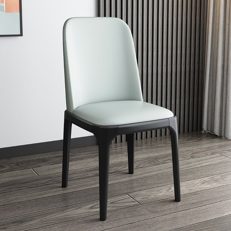Bordered Sturdy Side Chair for Restaurant in a Modern Style, Light Gray, Black, Armless