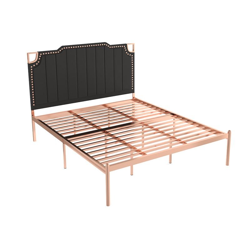 Alloy Pallet Bed Frame with Panel Headboard Bedroom, Easy Assembly, 47"W x 75"L, Black-Pink
