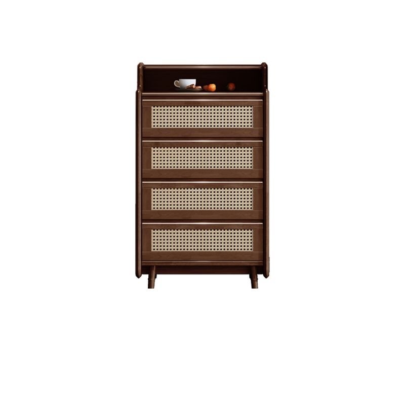 Trendy Woven Semainier for Sleeping Room with Shelves, Walnut, 26"L x 16"W x 40"H
