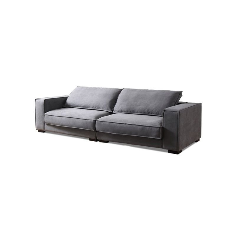 Gray Modern Square Arm Sectional Sofa with 2 Piece Set and No Distressing - Abrasive Cloth Down 110"L x 43"W x 33.5"H Horizontal