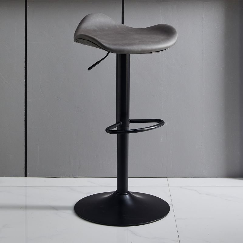 Air-driven Rotatable Bar Stools for the Bistro with Foot Platform T-bar Stool, Dark Gray