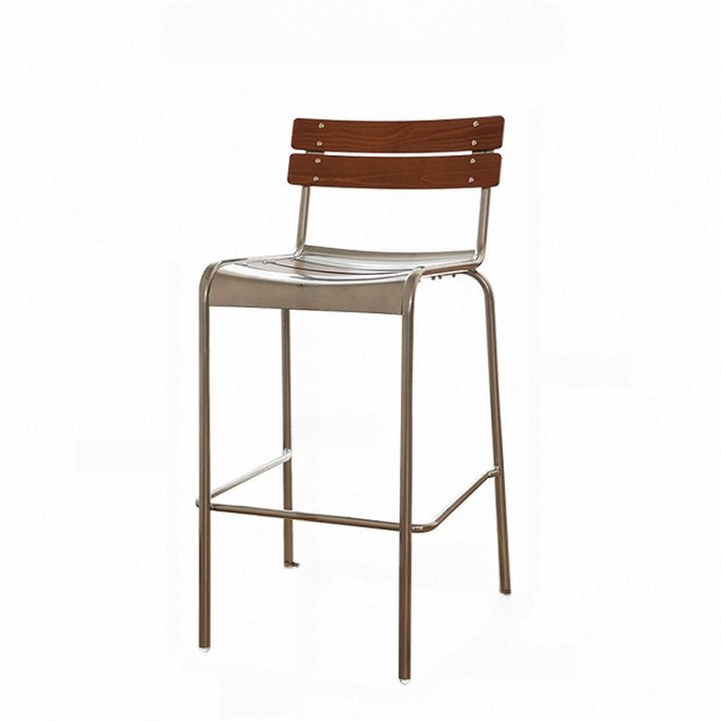 Beech Wood Neutral Wood Tone Pub Stool with Ventilated Back, Bar Stool(28"H)