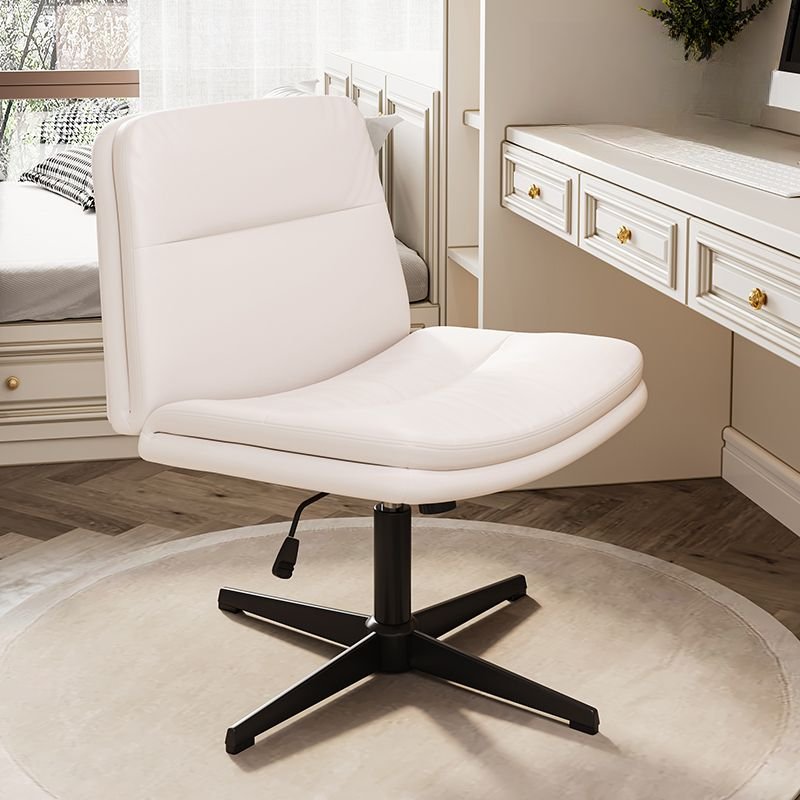 Casual School-Use Rawhide Office Furniture in Chalk with Ergonomic Design, Anti Cat Scratch Leather, Off-White