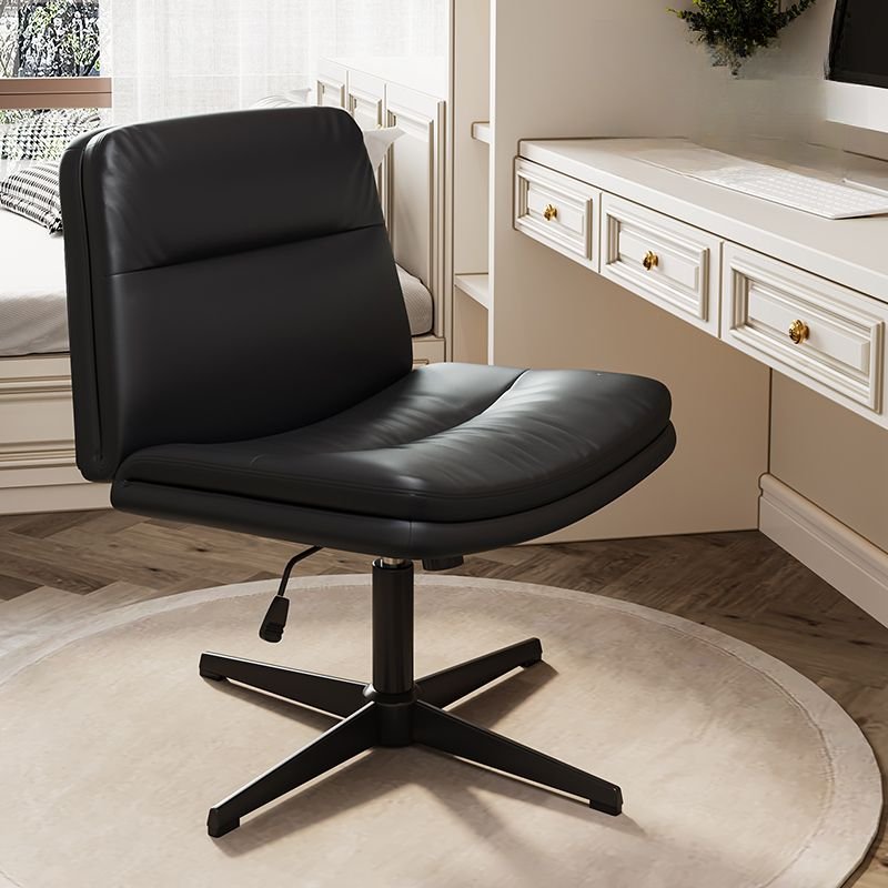 Casual School-Use Rawhide Office Furniture in Ink with Ergonomic Design, Anti Cat Scratch Leather, Black