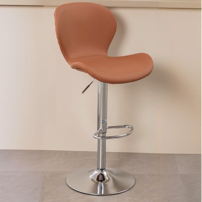 Air-operated Cocoa Bistro Stool for the Bistro with Wing Chair Turn Stools, Brown, Silver