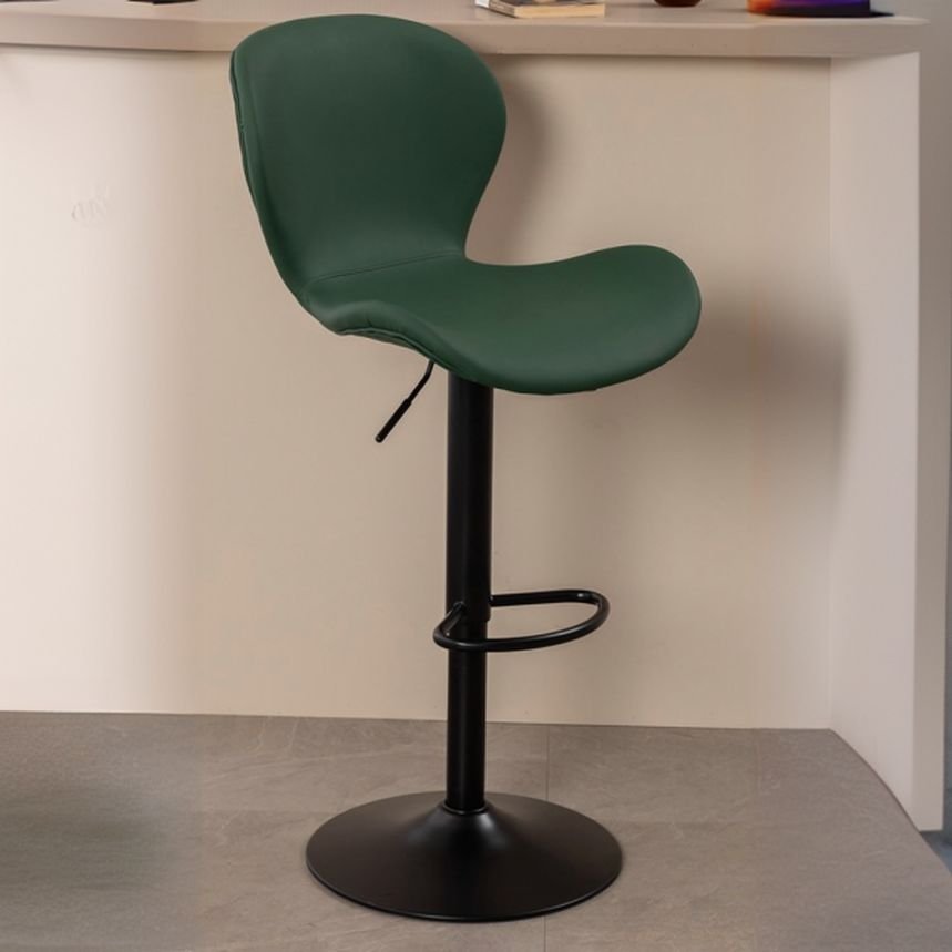 Air-powered Emerald Green Bistro Stool for the Bistro with Winged Chair Rotating Stools, Blackish Green, Black