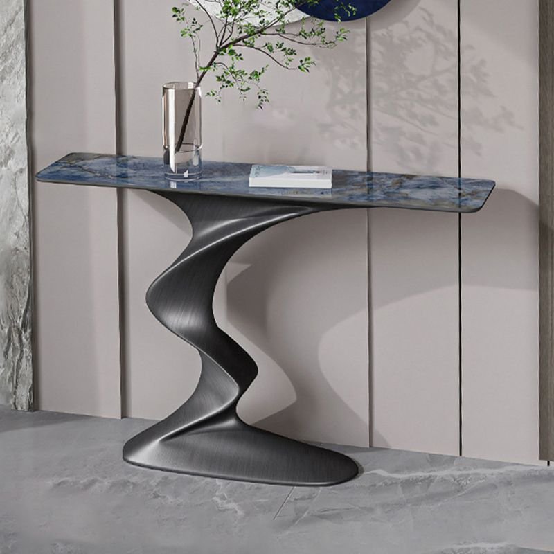 1 Piece Set Blue Standing Foyer Table for Entry Room , Abstract, 47.2"L x 11.8"W x 31.9"H