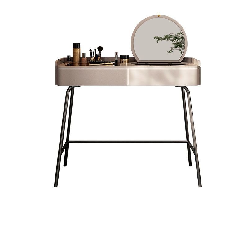 Modern Standard Dressing Table Rose Lumber with Flip-Top Mirror, Makeup Vanity & Mirror
