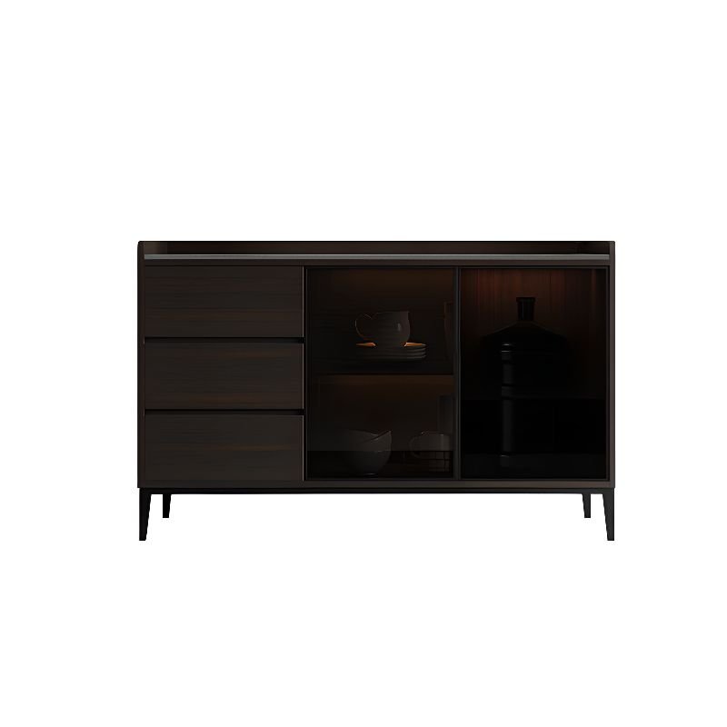 1 Shelf & 3 Drawers & 3 Doors Ink Faux Marble Standard Sideboard with Functional Storage Cabinet, 55"L x 16"W x 33"H