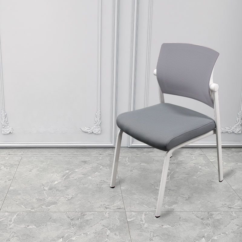 Minimalist Tilt Available Ergonomic Stackable Dove Grey Upholstered Study Chair with Legs and Back, Gray, Grey