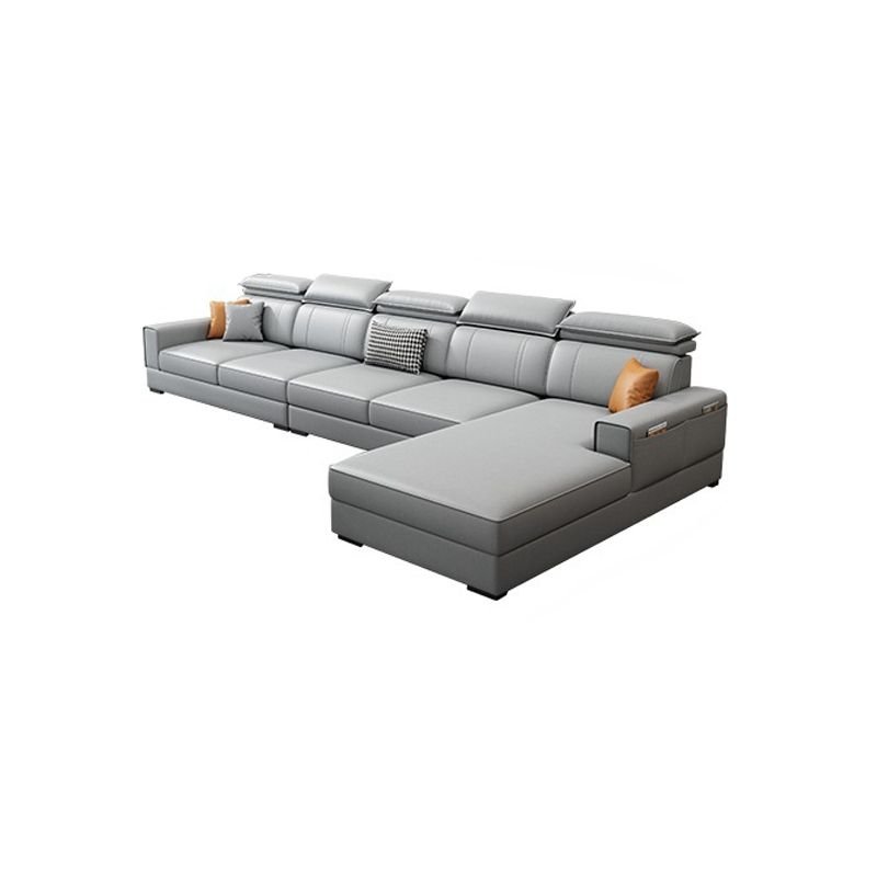 Cushion Back Water Resistant Large Over 109 Inches In Grey Tech Cloth Sectional Sofa Chaise - 152"L x 71"W x 37"H Tech Cloth Right