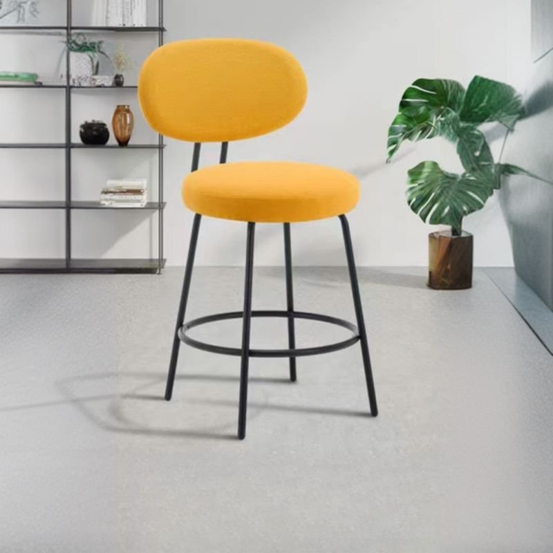 Butter Color Ventilated Back Pub Stool for Stylish Pub Settings, Yellow