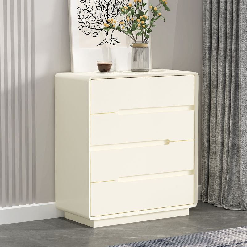 Casual Cube Pine Wood Bachelor Chest with Drawers, Cream, 24"L x 16"W x 34"H
