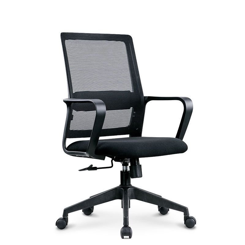 Art Deco Ergonomic Upholstered Office Chairs in Black with Arms, Tilt Available and Lumbar Support, Black, Nylon, Without Headrest, Casters Included