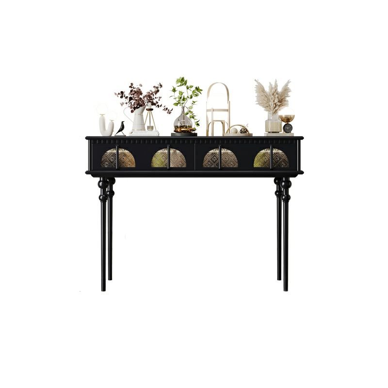 Wood Standing Console Stands with 2 Drawers Entry Door , Black