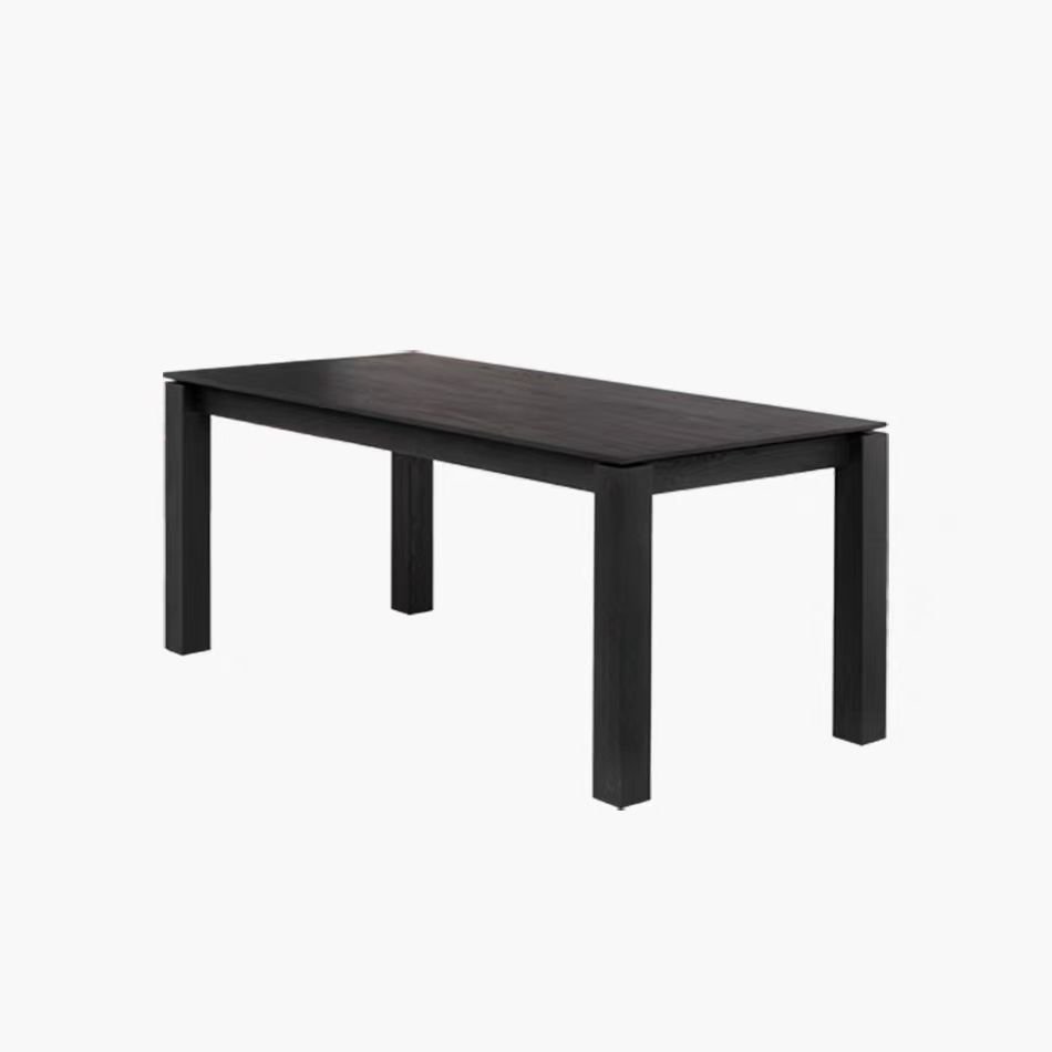 Simple Fixed Rectangle Dining Table Set with 4-Leg and a Charcoal Ash Wood Top, Table, 1 Piece, 55.1"L x 27.6"W x 29.5"H
