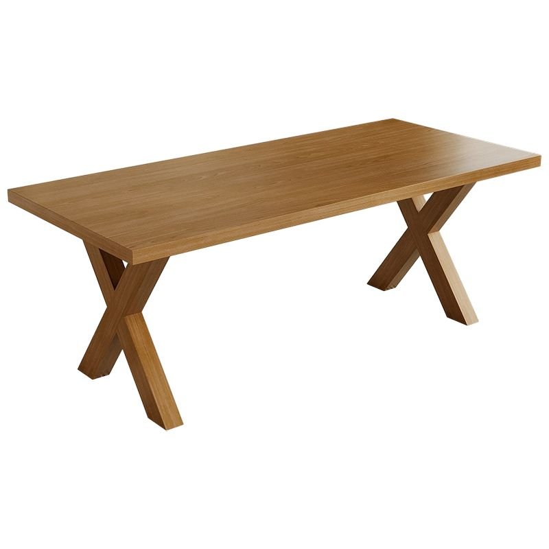 Casual Rectangle Solid Pine Dining Table Set with X-Side Base and a Tabletop in Natural Pine Wood , Table, 1 Piece, Not Available, 110.2"L x 39.4"W x 29.5"H