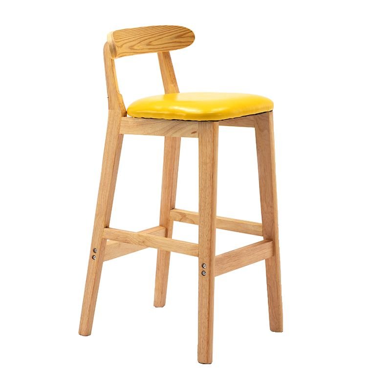 Butter Color Ventilated Back Below Counter Pub Stool, Yellow