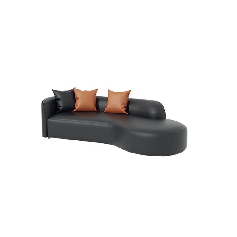 Dark Bow Right Hand Facing Corner Sectional with Concealed Support for 2 Person, 71"L x 43"W x 28"H, Leather