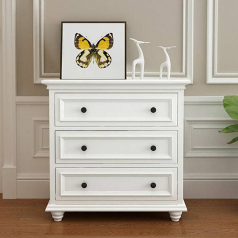 3 Drawers Classic Pale Wood Finish Hardwood Vertical Bachelor Chest for Bedroom, 31.5"L x 18"W x 31.5"H