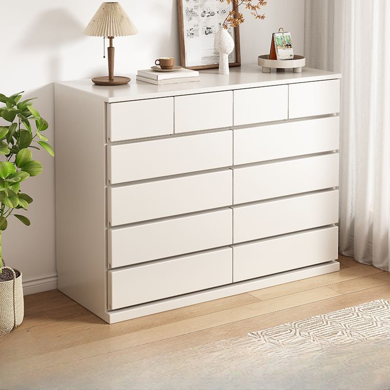5 Tiers Modern Square Console Dresser with 12 Drawers, 63"L x 15.7"W x 41.3"H, White