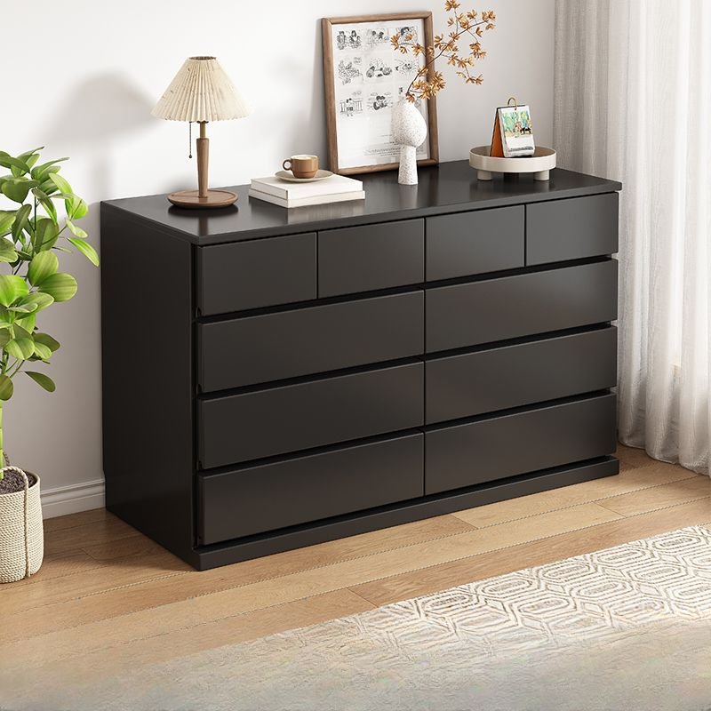 5 Tiers Simple Cube Midnight Black Double Dresser with 10 Drawers, 55"L x 16"W x 33"H
