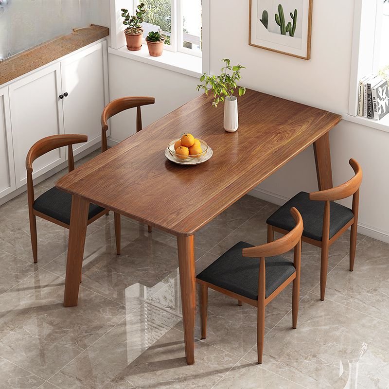 5 Piece Set Rectangle Dining Table Set with 4-Leg, a Reclaimed Wood Tabletop in Sepia, Back and Padded Chair for 4 Chairs, 47.2"L x 23.6"W x 29.5"H, Table & Chair(s)