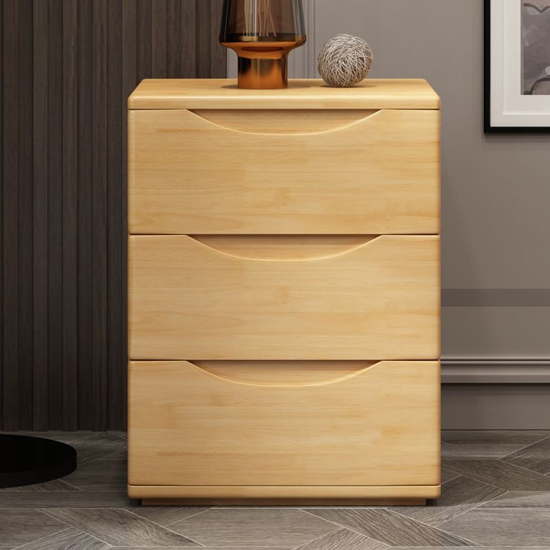 Trendy Wood Top Nightstand With Drawer Organization with 3 Tiers, Natural, 22"L x 16"W x 23"H