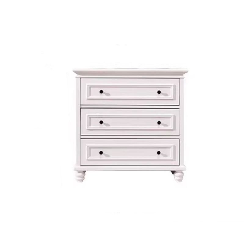 Victorian Wood Vertical Bachelor Chest 3 Tiers with 3 Drawers, 31.5"L x 18"W x 31.5"H, White-Black