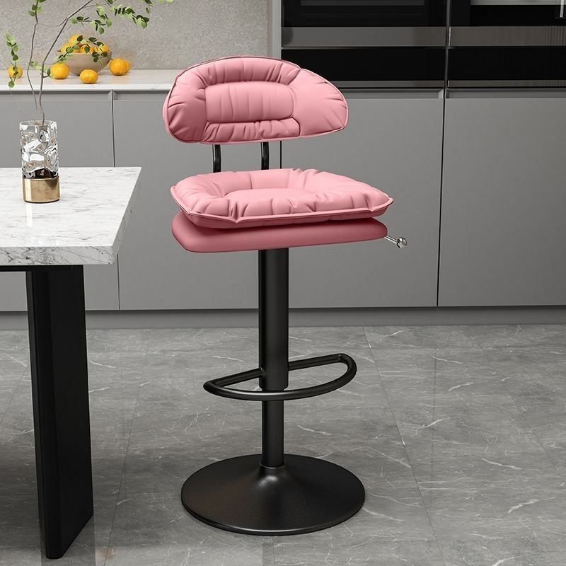 Carnation Ventilated Back Bistro Stool for Pub with Turn Stools Design, Pink