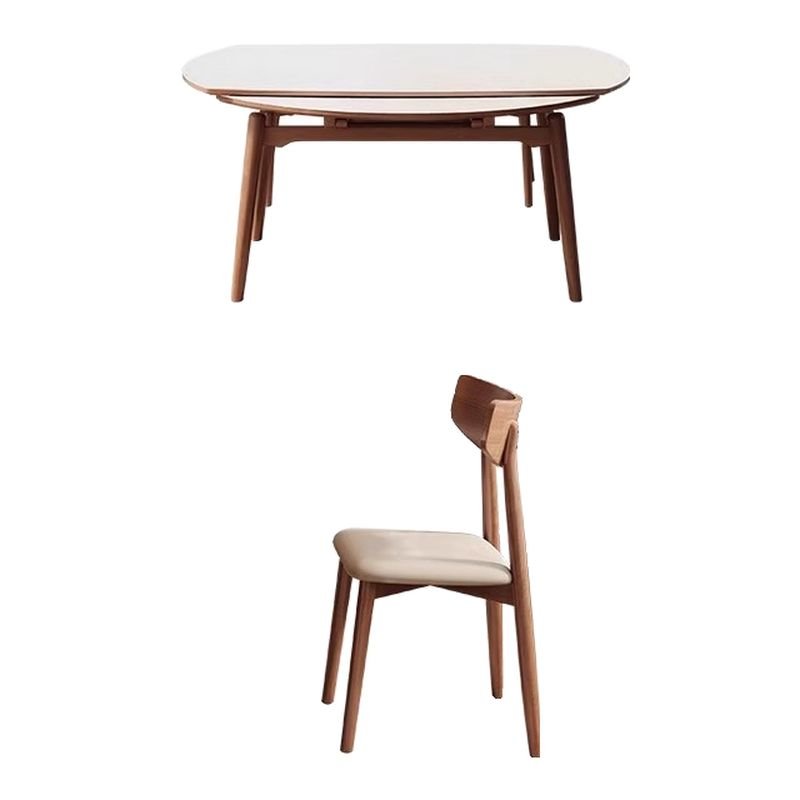 Simple 2 Piece Dining Table Set with Back and Cushion Chair for Dining Table for 2, Not Available, Nut-Brown, Chair(s)