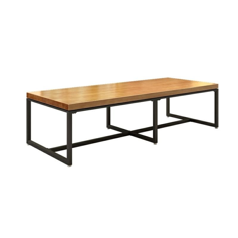 Casual Rectangle Dining Table Set with a Brown Woods Tabletop, Fixed Table and Trestle Base for 8/10 People, Table, 1 Piece, 94.5"L x 47.2"W x 29.5"H