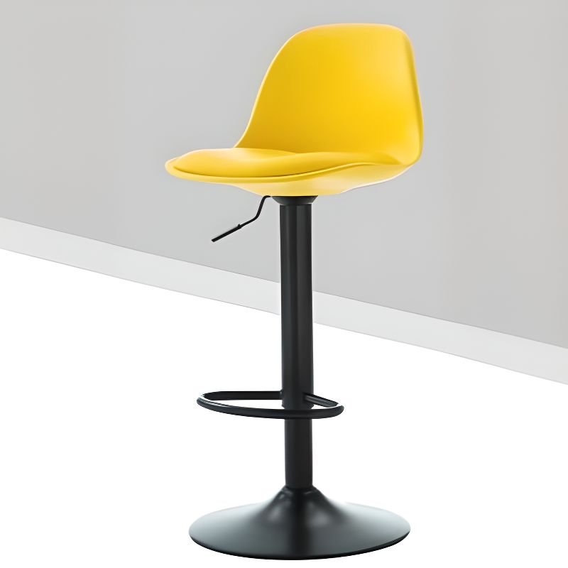 Butter Color Aerodynamic Pub Stool for Home Bar, Yellow, Black
