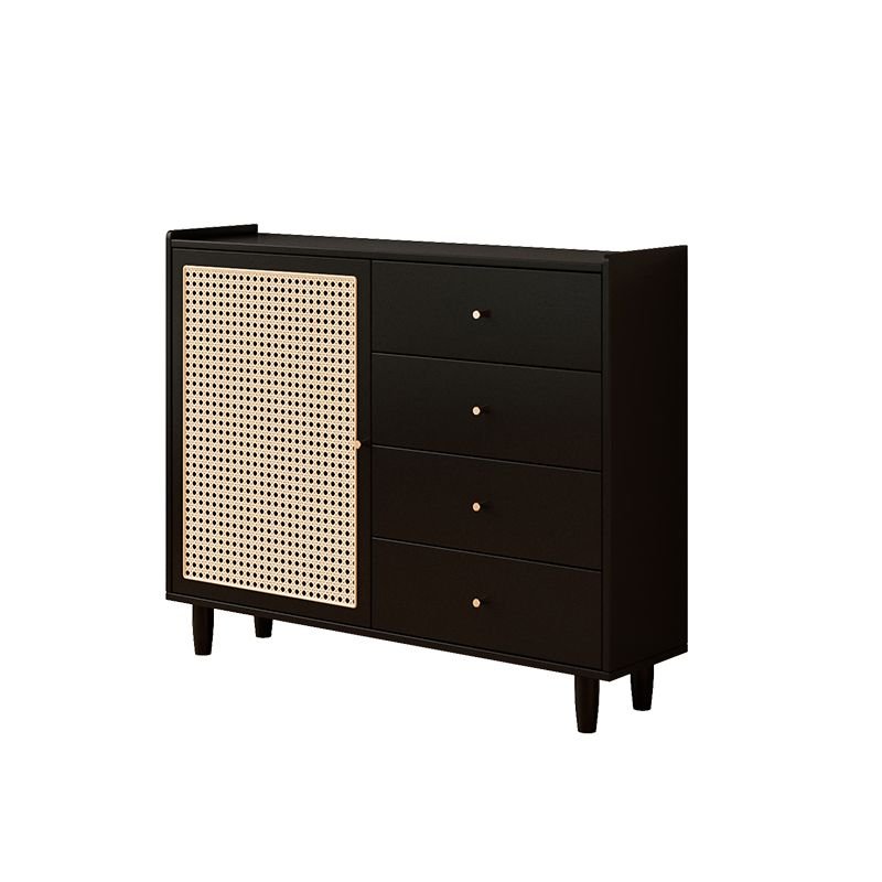 1 Cabinet Parlor Use Independent Ink Lumber Utility Cabinet with Soft Close Drawer & Cabinet Knobs, 39"L x 12"W x 38"H, Black