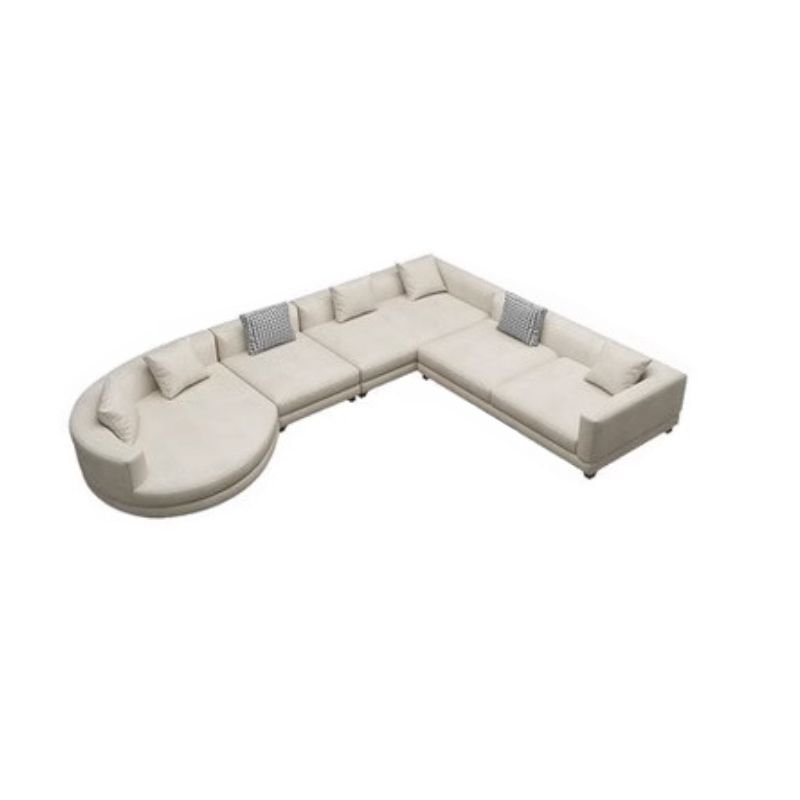 Seats 5 L-Shape Right Corner Sectional for Living Room, 4 Pc , 126"L x 99"W x 26"H, Tech Cloth