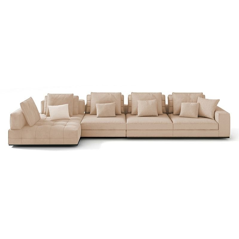 L-Shape Left Hand Facing Sofa Chaise with Concealed Support, 166"L x 66"W x 25"H, Abrasive Cloth