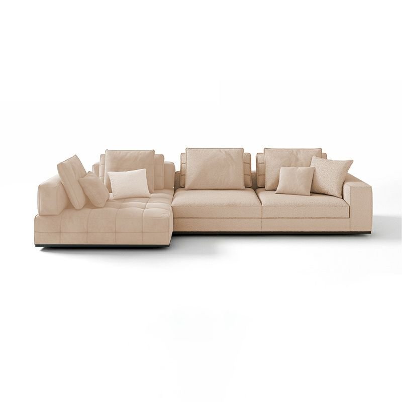 L-Shape Left Sofa Chaise with Concealed Support, 133"L x 66"W x 25"H, Abrasive Cloth