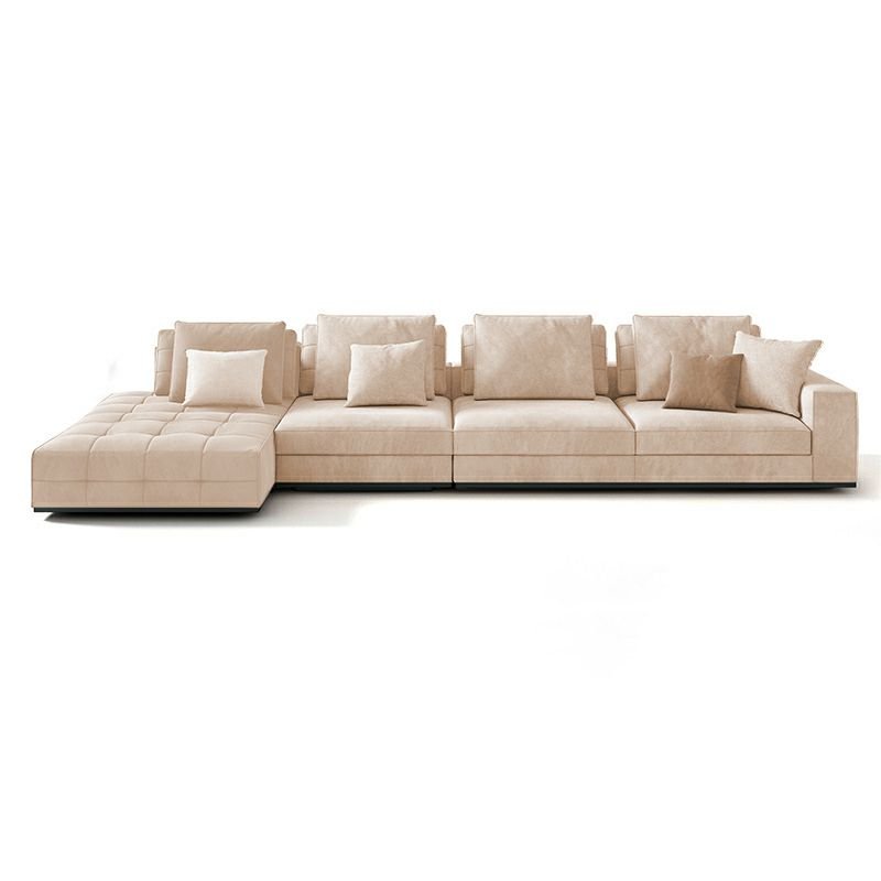 L-Shape Left Hand Facing Sofa Chaise with Concealed Support, 155"L x 66"W x 25"H, Abrasive Cloth