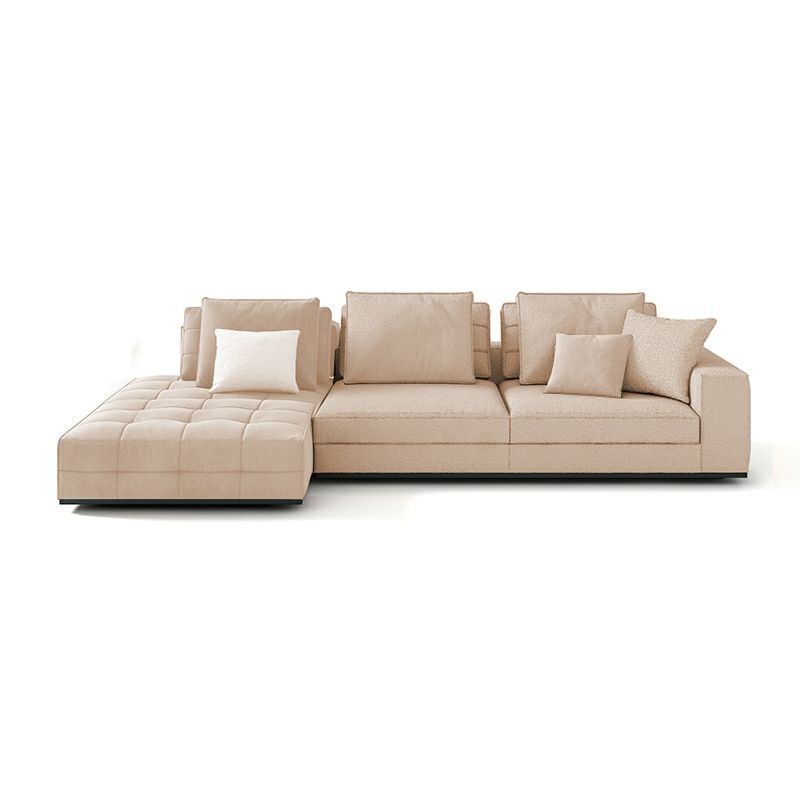 L-Shape Left Sofa Chaise with Concealed Support, 122"L x 66"W x 25"H, Abrasive Cloth