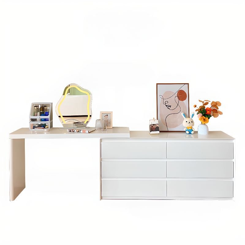 Bedroom Scalable Push-Pull 2-in-1, No Suspended, Makeup Vanity (47") & Dresser(47")