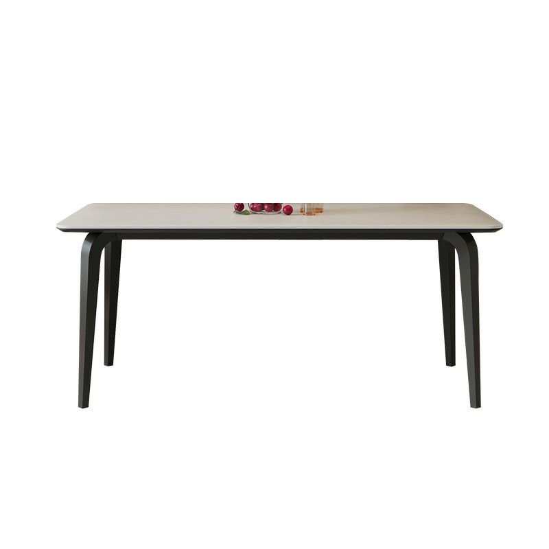 Casual Rectangle Dining Table Set with Fixed Table, 4-Leg and a White Slate Top, Table, 1 Piece, 70.9"L x 35.4"W x 29.5"H, None