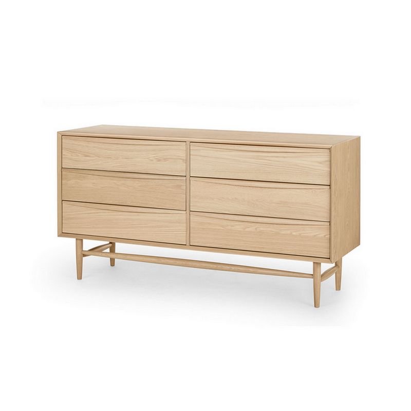 3 Tiers Art Deco Natural Wood Console Dresser, 59"L x 18"W x 31.5"H, Natural