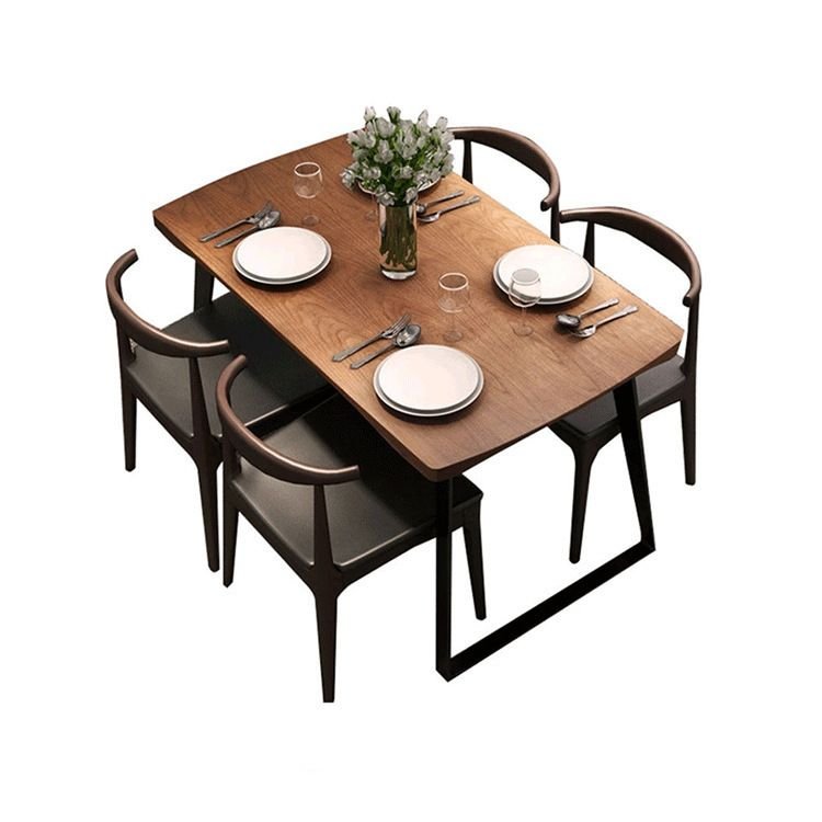 Vintage Rectangle Dining Table Set with a Pine Tabletop and Toboggan Base, Table, 1 Piece, 55.1"L x 27.6"W x 29.5"H