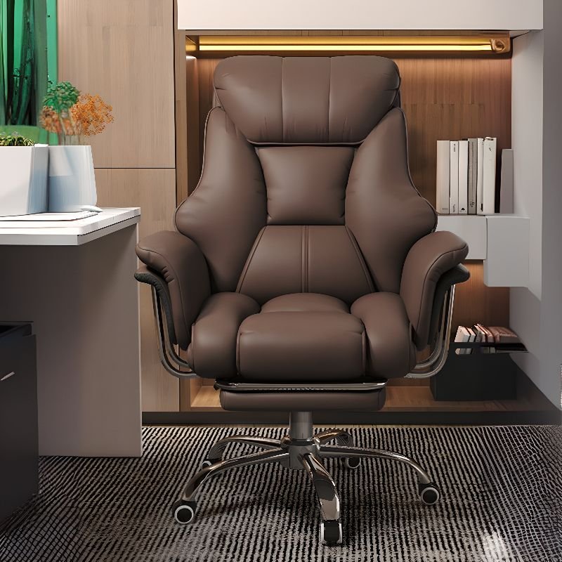 Cocoa Tilt Lock Office Furniture with Back, Back Support & Lumbar Support, With Footrest, Dark Coffee